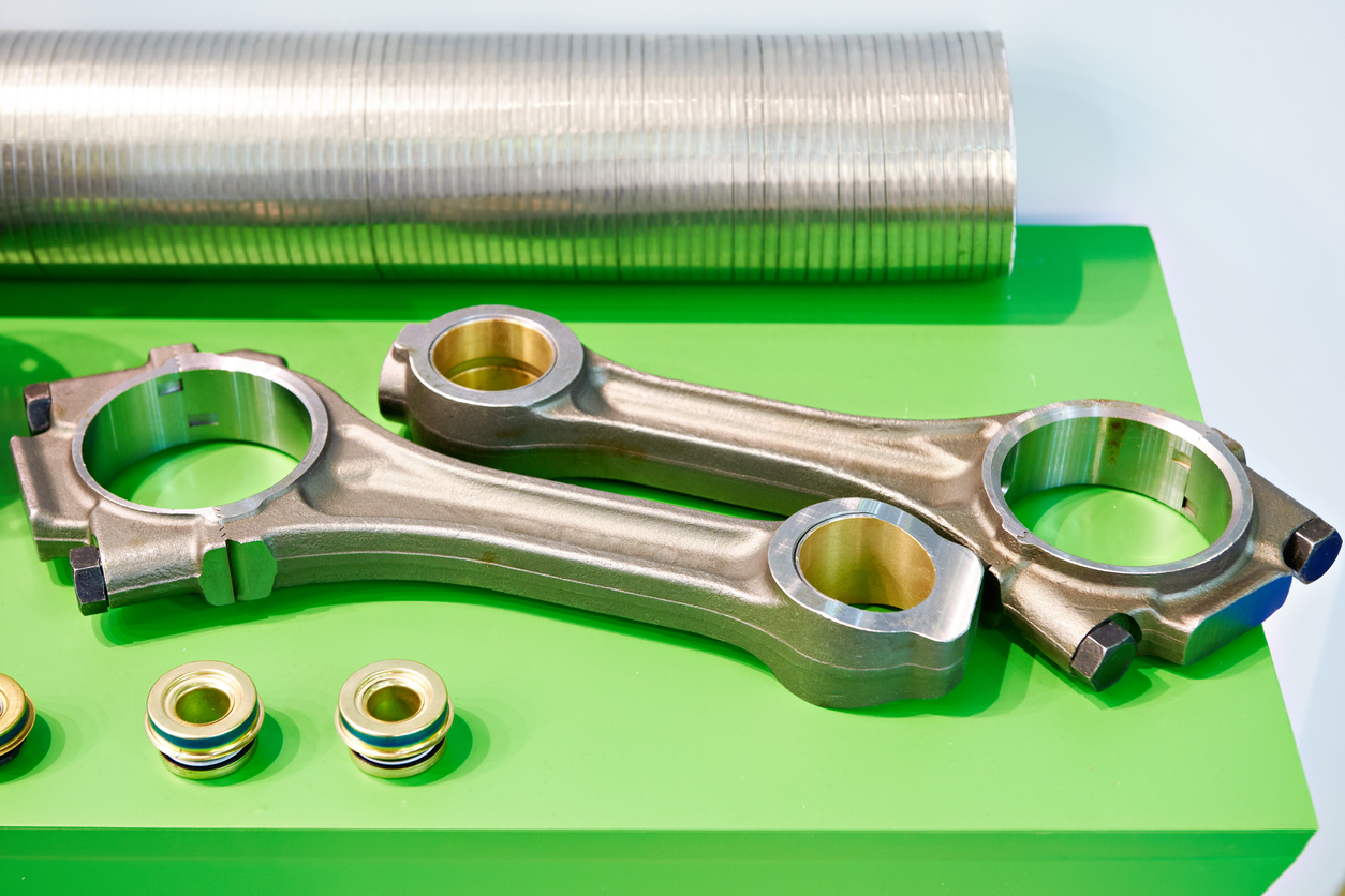 Piston rods on store counter