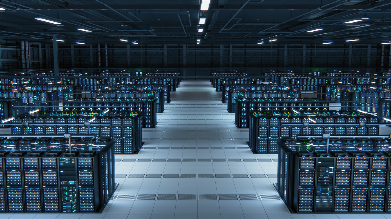Modern Data Technology Center Server Racks